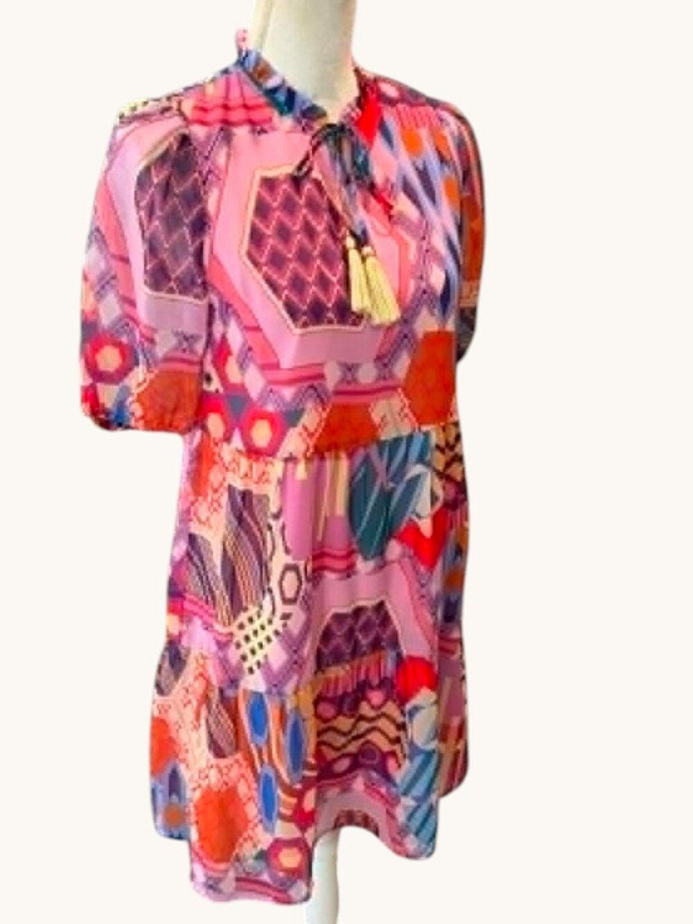 TMHL Colorful Geometric Pattern Mini Dress - Picture 2 of 5